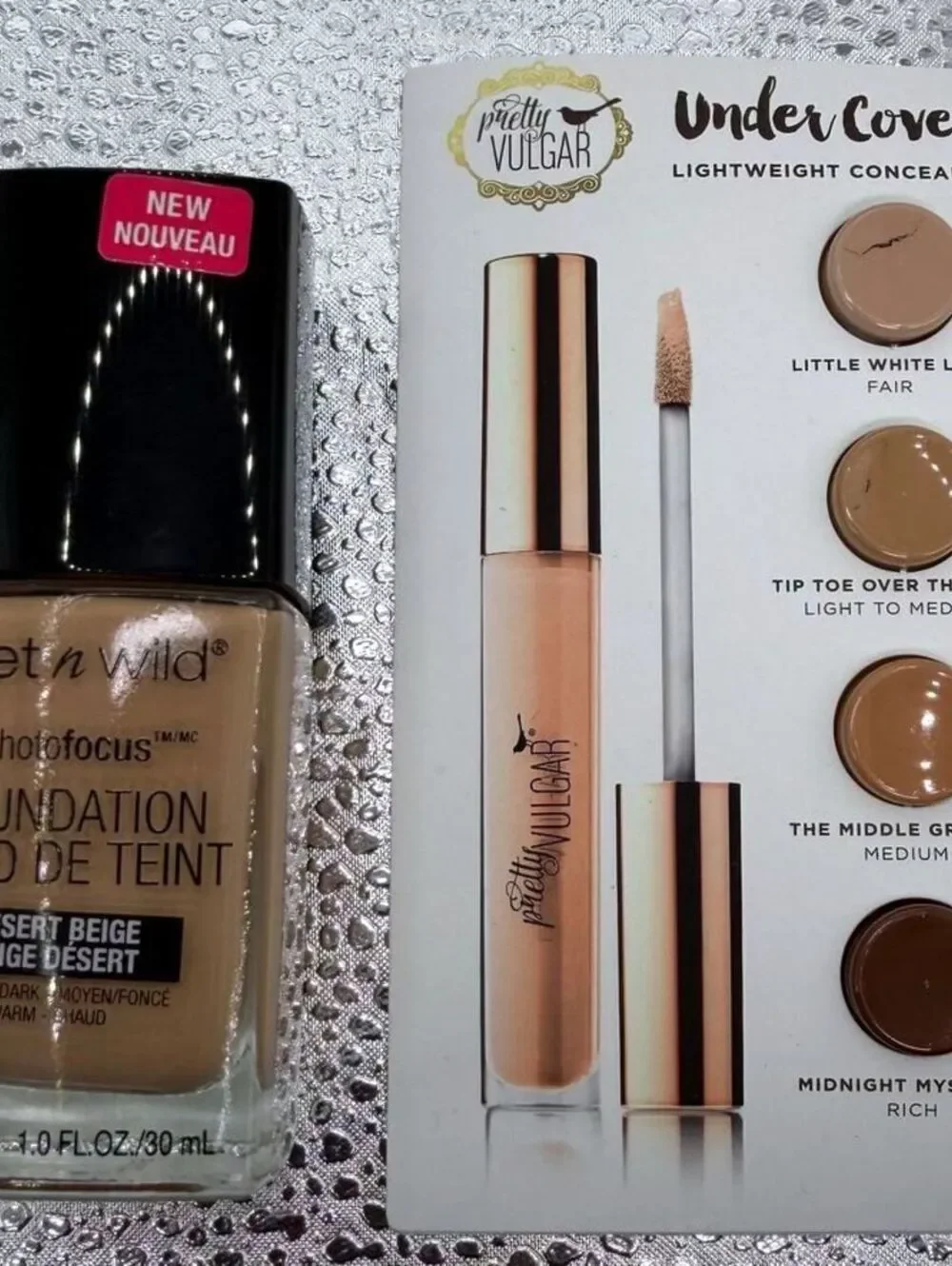 Wet Wild Photo Focus Foundation Desert Beige Pretty Vulgar Undercover Concealer